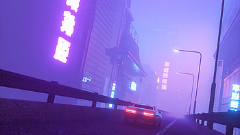 Car In Neon City , artist, artwork, digital-art, neon, behance HD wallpaper