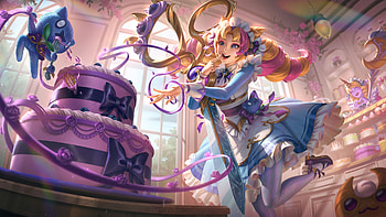 Cafe Cuties Gwen, deiv calviz, pink, cafe cutie, fantasy, gwen, david villegas, girl, cake HD wallpaper