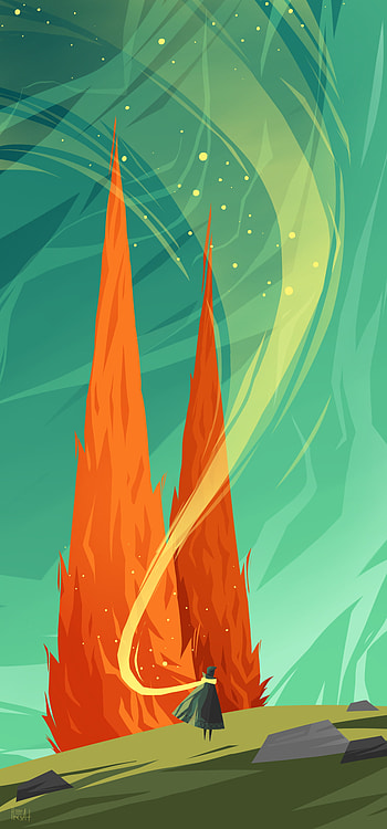 Magic, Art, Fire, Flame, Wanderer HD phone wallpaper