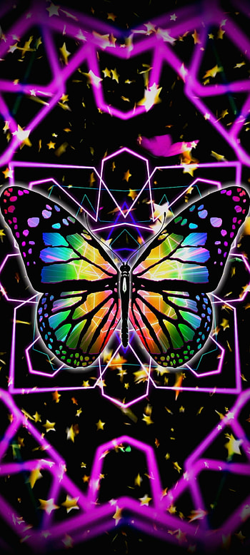 Geometric butterfly, fixture, magenta, glitter HD phone wallpaper