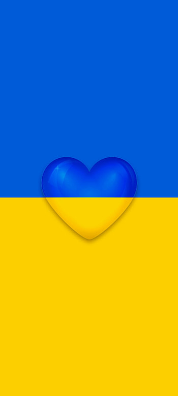 Blue and Yellow Heart HD phone wallpaper
