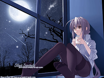 watching the stars, anime, moon, cute, girl, stars HD wallpaper