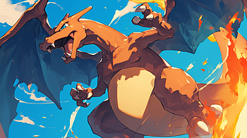 Charizard Pokemon - Fiery Background, Pokemon, Charizard (Pokémon), dragon, fire, fantasy, Fire Dragon HD wallpaper