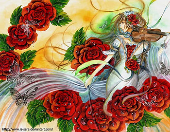 Roshea Mother of Roses, sexy, hot, cute, girl, anime girl, rose, anime, butterfly, flower, female HD wallpaper