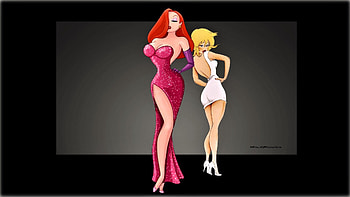 Jessica & Holli, backgrounds, foxy ladies, nexus, jessica rabbit, sexy girls, animation, cartoons, fanart, anime, 1920x1080 only, super heroes, holli would HD wallpaper