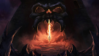 Masters of the Universe: Revelation, trident, skull, cave, dark HD wallpaper
