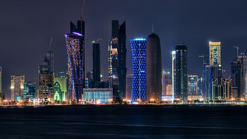Doha , Artistic cityscape, Digital artwork, background HD wallpaper