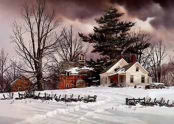 Winter Painting, Winter, Paiting, pretty, Art HD wallpaper