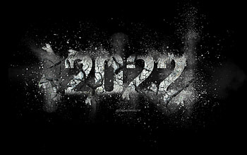 2022 New Year, black background, 2022 explosion background, Happy New Year 2022, creative art, 2022 concepts, 2022 smoke background HD wallpaper
