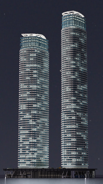 Cheese Towers at night, Toronto, Canada by celery HD phone wallpaper