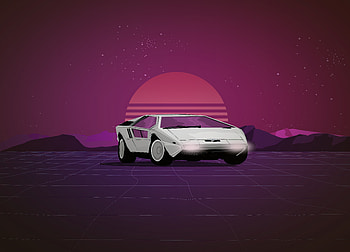 Maserati Boomerang Synthwave , maserati, cars, synthwave, retrowave, deviantart HD wallpaper