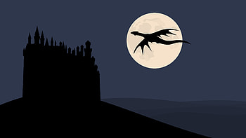 Dragon Moon Sky Simple Vector Minimalist , dragon, moon, sky, vector, minimalism, minimalist, artist, artwork, digital-art, deviantart HD wallpaper