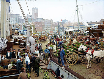 New York Docks (1900), Cities, New York City, New York, New York Docks, Old HD wallpaper