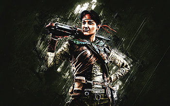 Amaru, Rainbow Six Siege, blue stone background, Amaru Rainbow Six, Tom Clancys Rainbow Six, Tom Clancys characters, Amaru character HD wallpaper