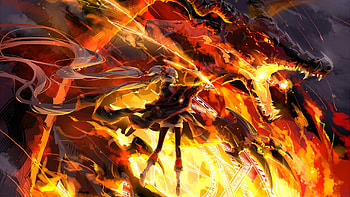 dragons fire anime HD wallpaper