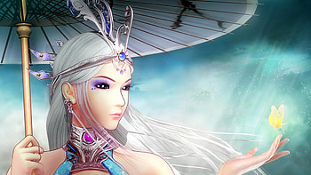 Fantasy girl, umbrella, magic, fantasy, woman HD wallpaper
