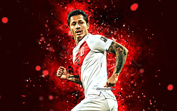 Gianluca Lapadula, , 2021, Peru National Team, soccer, footballers, red neon lights, Gianluca Lapadula Vargas, Peruvian football team, Gianluca Lapadula HD wallpaper