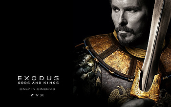 Exodus: Gods and Kings (2014), golden, black, man, gods and kings, poster, fantasy, Christian Bale, movie, actor, exodus HD wallpaper