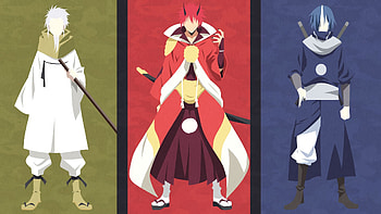 That Time I Got Reincarnated As A Slime, Benimaru (That Time I Got Reincarnated As A Slime), Souei (That Time I Got Reincarnated As A Slime), Tensei Shitara Slime Datta Ken, Hakurou (That Time I Got Reincarnated As A Slime), Anime, Minimalist HD wallpaper
