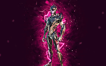 Trespasser Elite, , purple neon lights, Fortnite Battle Royale, Fortnite characters, Trespasser Elite Skin, Fortnite, Trespasser Elite Fortnite HD wallpaper