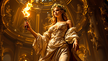 Courage Illuminated: A Ultra, goddess, torch, fantasy, ethereal HD wallpaper