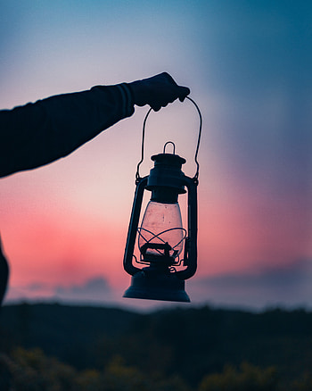 Twilight, Dark, Hand, Dusk, Lantern, Lamp HD phone wallpaper