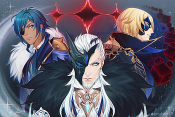 Pierro, Dainsleif & Kaeya, Kaeya (Genshin Impact), Dainsleif (Genshin Impact), Pierro (Genshin Impact), video game, Genshin Impact HD wallpaper
