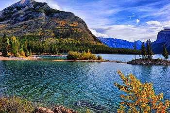 Nature, Trees, Autumn, Lake, Forest, Slope HD wallpaper