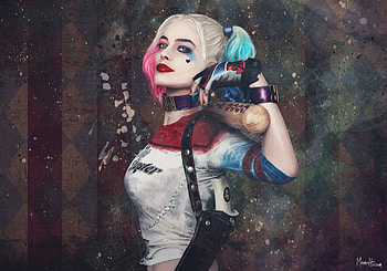 Paint Art Harley Quinn, harley-quinn, artwork, superheroes, behance HD wallpaper