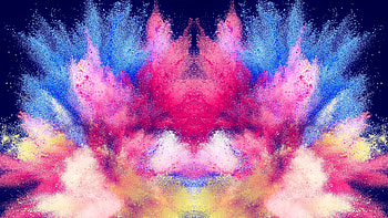 Powder explosion, Dynamic burst, Vibrant colors, Explosive energy HD wallpaper