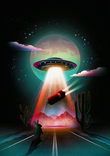alien worlds space, car, road, rabbit HD phone wallpaper