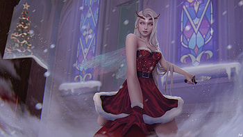 Christmas fairy, jnfart, craciun, christmas, red, girl, winter, blue, frumusete, fairy, jnf, iarna HD wallpaper