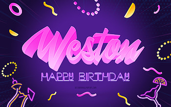 Happy Birtay Weston, , Purple Party Background, Weston, creative art, Happy Weston birtay, Weston name, Weston Birtay, Birtay Party Background HD wallpaper