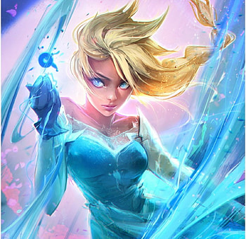 Elsa, blue, beautiful, long hair, ice power, dress, Frozen, snow, movie, blonde hair, ice, cartton HD wallpaper
