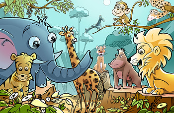 Cartoon, Art, , Drawing, Beasts HD wallpaper