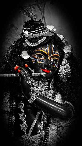 Harekrishna Mandir, Dark Krishna HD phone wallpaper