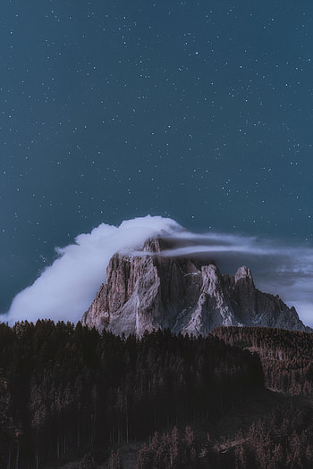 Nature, Trees, Mountains, Clouds, Rocks, Forest HD phone wallpaper