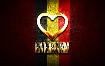 I Love Evergem, belgian cities, golden inscription, Day of Evergem, Belgium, golden heart, Evergem with flag, Evergem, Cities of Belgium, favorite cities, Love Evergem HD wallpaper