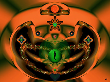 Orange Dancer, eye candy, abstract, 3d, fractal, collage HD wallpaper