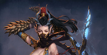 Assassin by Liuyuan Lange, mask, lange, fantasy, girl, luminos, assassin HD wallpaper