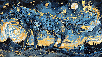 Fantasy Wolf, artistic, fantasy, wolf, Animal, Fantasy Animal HD wallpaper