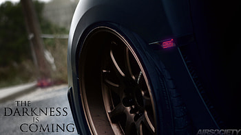 airsociety-subaru-wrx-sti-matte-black-work-emotion-bagged-air-suspension- -003 HD wallpaper