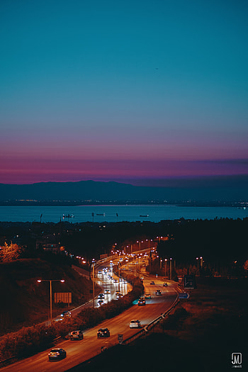 Auto, Night, Lights, Dark, Road, Winding, Sinuous HD phone wallpaper
