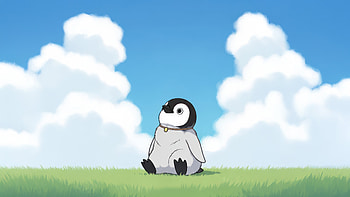 Adorable Penguin Chick Blue Sky, adorable, penguin, blue, sky, artist, artwork, art, digital-art, ai HD wallpaper