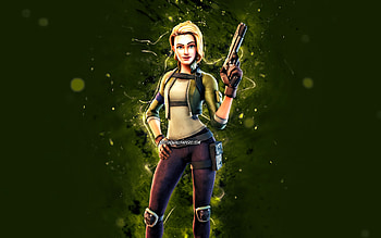 Emmy, , green neon lights, Fortnite Battle Royale, Fortnite characters, Emmy Skin, Fortnite, Emmy Fortnite HD wallpaper