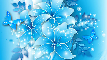 pics best beautiful 3d art blue flowers nice quality background HD wallpaper