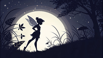 Magical Tinker Bell in Ultra, Tinker Bell, fairy, silhouette, moonlight, night HD wallpaper