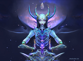 Gantasy girl, blue, madnoliet, madeline boni, pink, fantasy, luminos, girl, madboni HD wallpaper