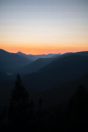Nature, Sunset, Mountains, Twilight, Fog, Dusk HD phone wallpaper