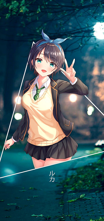 Ruka Sarashina, green eyes, school uniform, short hair, Anime, Rent-A-Girlfriend HD phone wallpaper